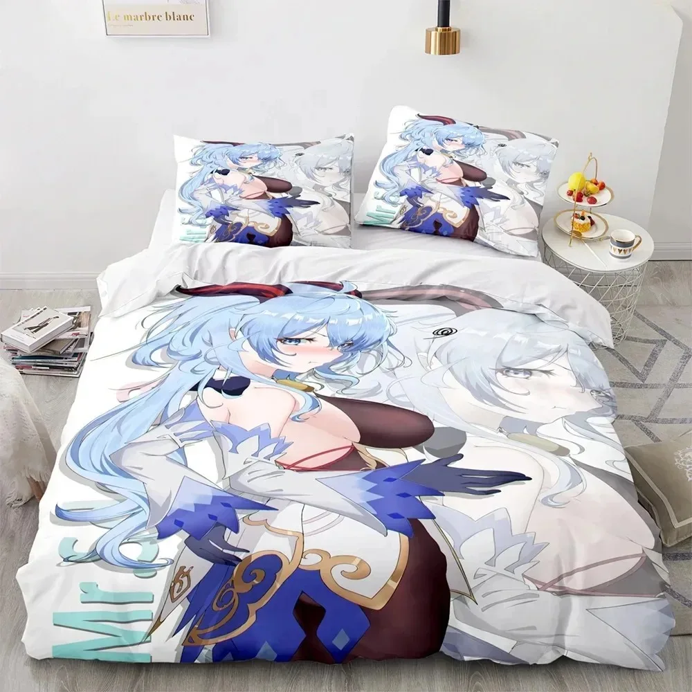 

Anime Game Genshin Impact Ganyu Bedding Set Duvet Cover Bed Set Quilt Cover Pillowcase Comforter king Queen Size Boys Adult