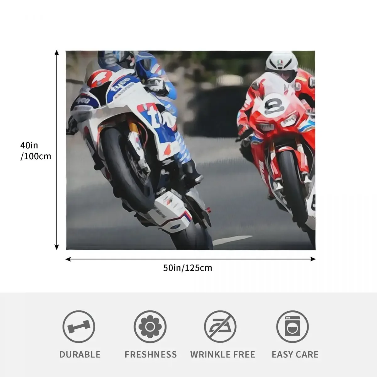 Isle of Man TT 인텐시티 담요는 장식용 모피처럼 부드러운 담요입니다.