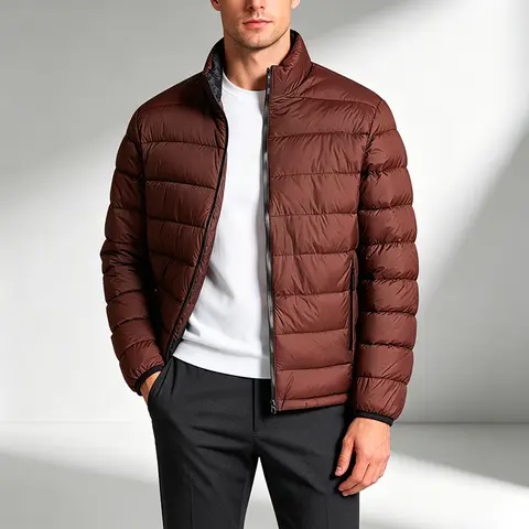 Men Puffer Jacket Thick Warm Winter Jackets Man Parka Casual Fashion Outwear Cotton Padded Coats Stand Colar Quilted Jacket