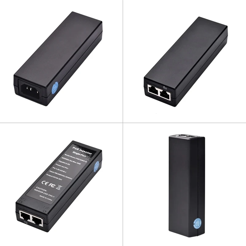 2.5Gigabit POE Injector 100/1000Mbps/1G/2.5G for IEEE802.3af/At Active Power Supply for POE Device Output 54V EU PLUG-ABAM
