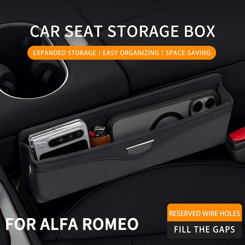 For Alfa Romeo STELVIO Giulia 159 Giulietta 147 Mito 156 MTO Sportiva Exquisite Car Seat Gap Storage Box Accessories Interior