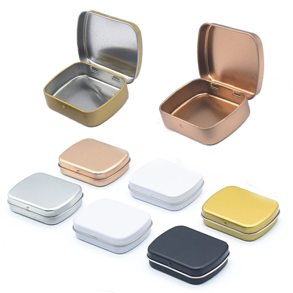 1PC Portable Metal Storage Box Name Card Tinplate Box Mini Flip Box Candy Box Mini Multifunctional Durable