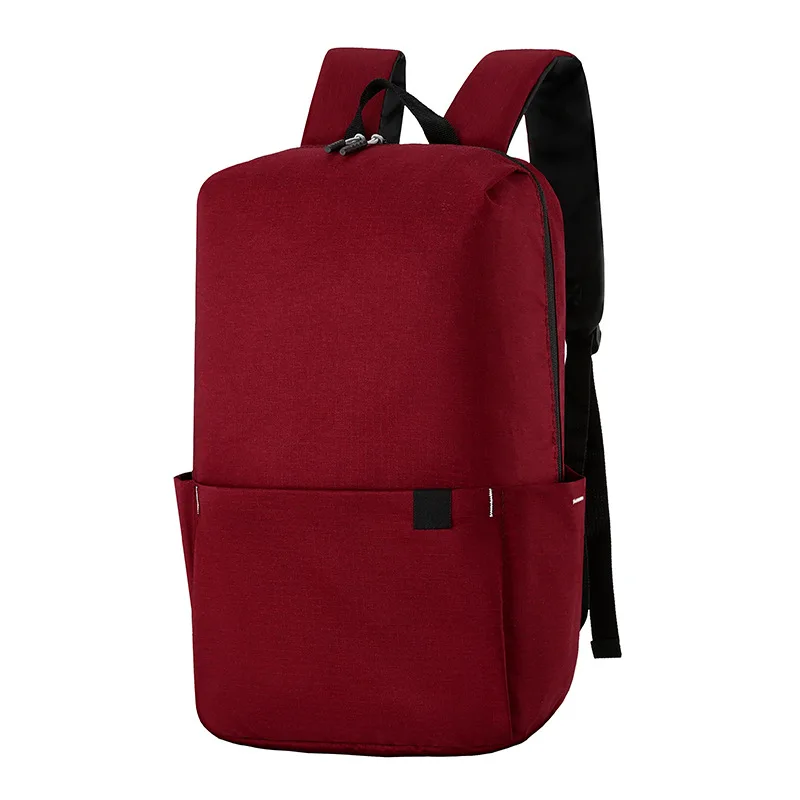 Portable Backpack Large Capacity Solid Color Waterproof Travel Small Backpack Bag Multiple Pockets Unisex School Bags Travel
