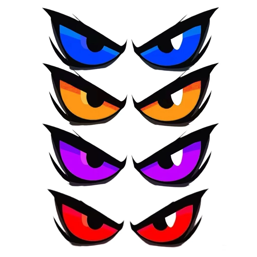 1/4Pcs Evil Eye Car Stickers 3D-Demon Eyes Decals Waterproof PVC For Side Mirror Window Rear Vehicle Decor