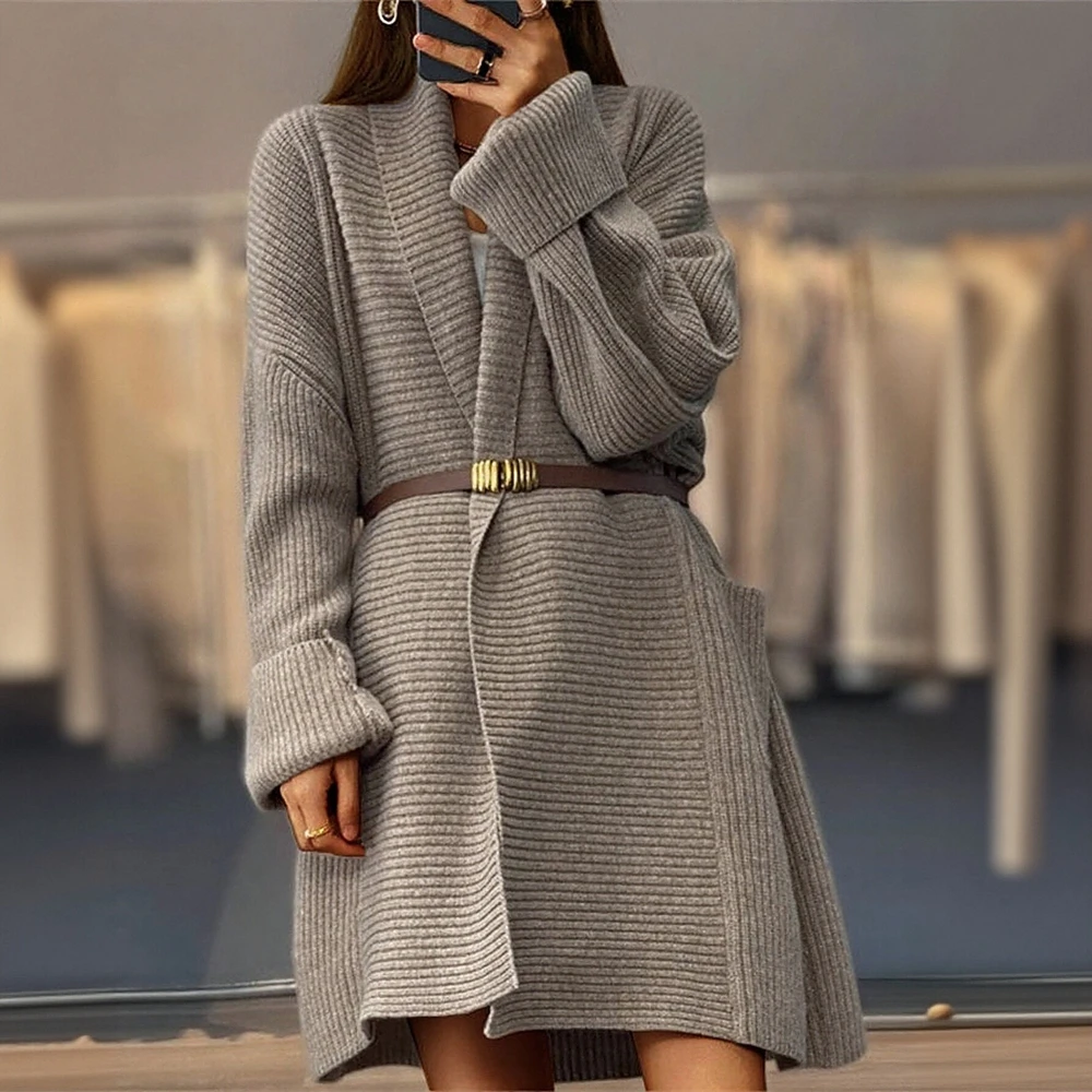 

Women's Long Sleeve Sweater Elegant Plain Open Front Casual Fashion Daily Autumn Winter Soft