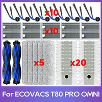 Compatible For ( ECOVACS DEEBOOT T80 PRO OMNI / T80 OMNI ) Accessories Roller Side Brush Hepa Filter Mop Dust Bags Replacement