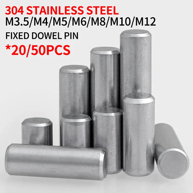 

M3.5/M4/M5/M6/M8/M10/M12 304 Stainless Steel Solid Positioning Cold Heading Process Chamfer 5-100mm Cylinder Parallel Pin