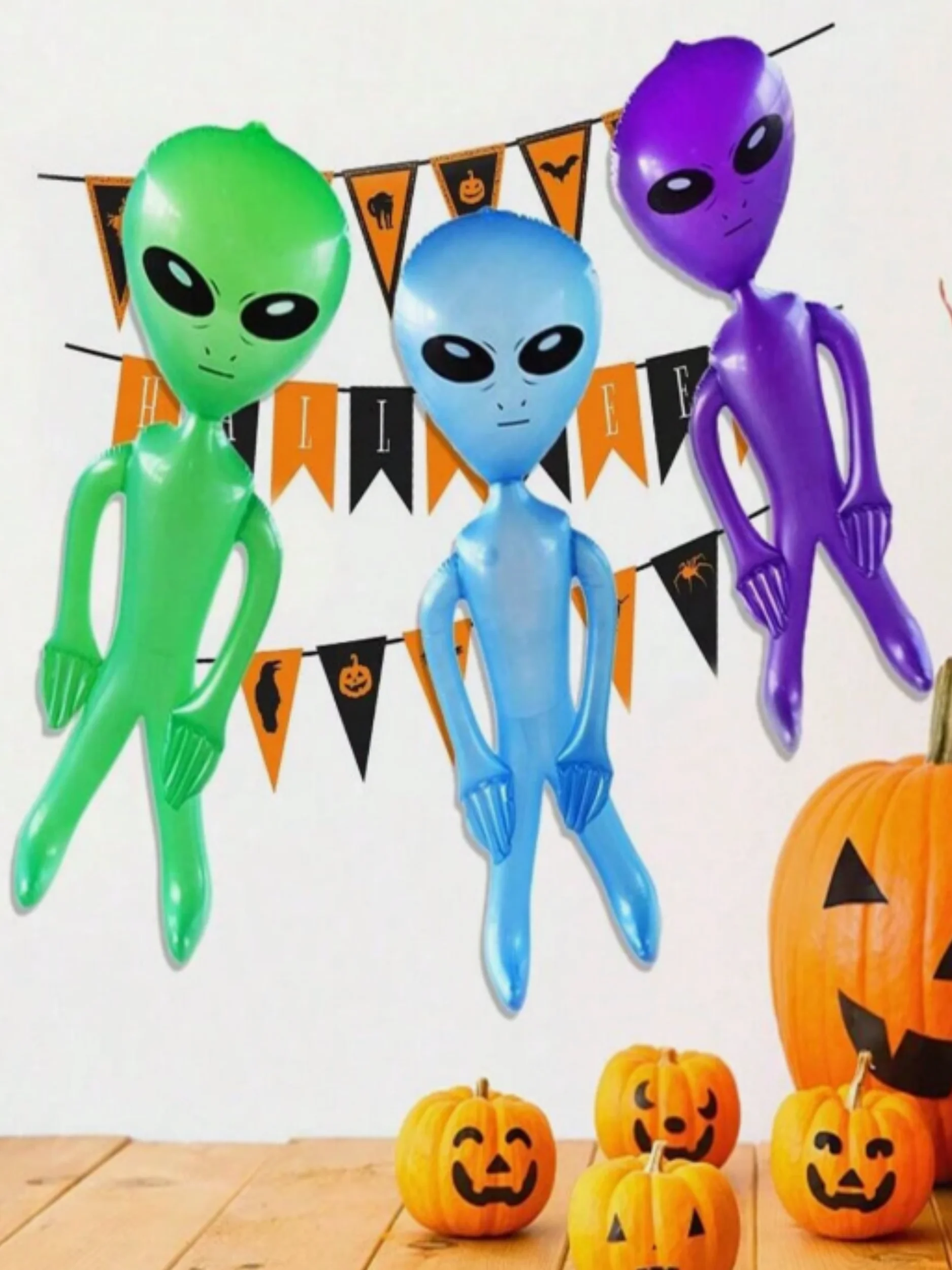 TYFYO 1pc 63/33 pulgadas decoraciones alienígenas inflables, globos alienígenas inflables para fiesta en la piscina, cumpleaños, Halloween