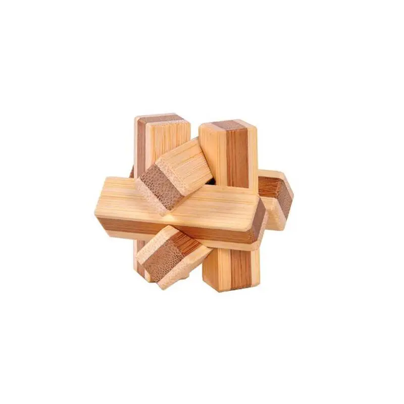 Jeu de casse-tête classique pour adultes et enfants, mini taille, bavure de bambou 3D, puzzles à emboîtement