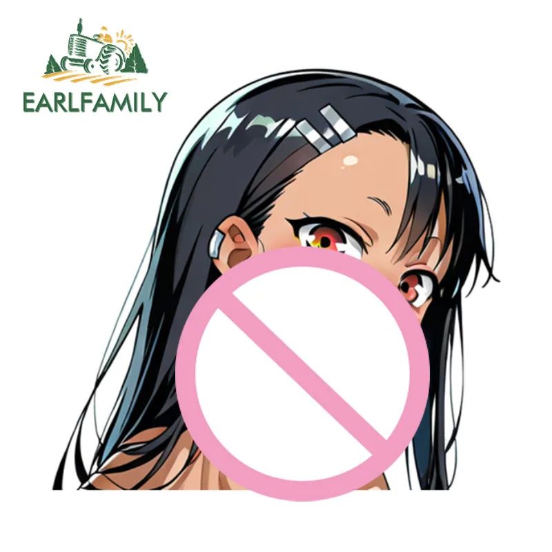 EARLFAMILY Lively Nagatoro Anime Stickers Amusing Personality Scooter Skateboard Decals Graphics Car Decoration Accessories