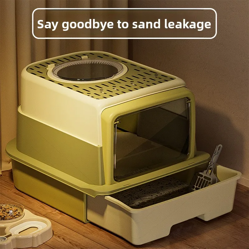 Oversized Three-layer Toilet, Drawer Style Litter Container, Anti-tracking Pets