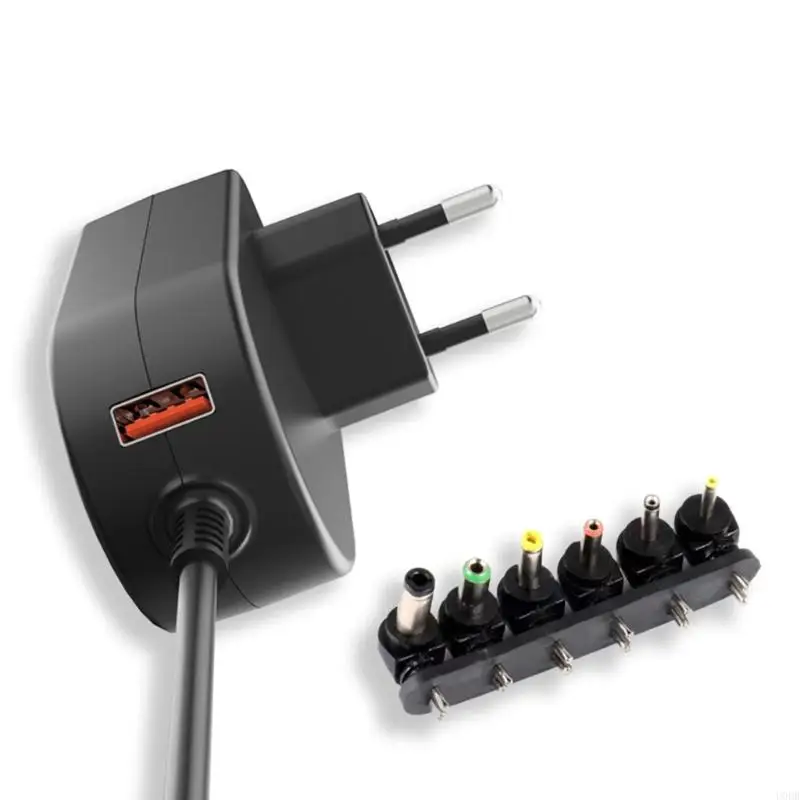 

36W 3-12V Зарядное устройство с 6 разъемами 100-240 В на DC5521 Адаптер переключения