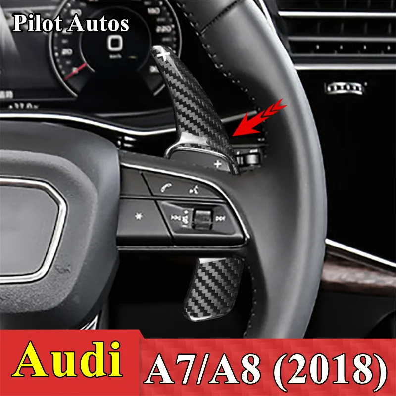 

Genuine Carbon Fiber Car Steering Wheel Shift Paddle Extended Shifter Trim Cover For Audi A7 A8 2018