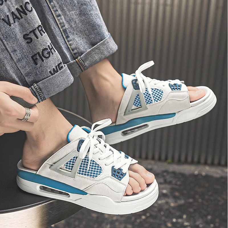 2024 Summer Fashion Popular Comfortable Trendy Shoes Air Cushion Anti slip Beach Men Sandals and Slippers