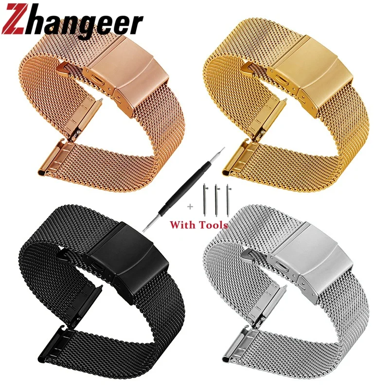 

12mm 14mm 16mm 18mm 20mm 22mm Quick Release Milanese Watch Strap for Men Women Universal Watch Band Metal Watch Bracelet