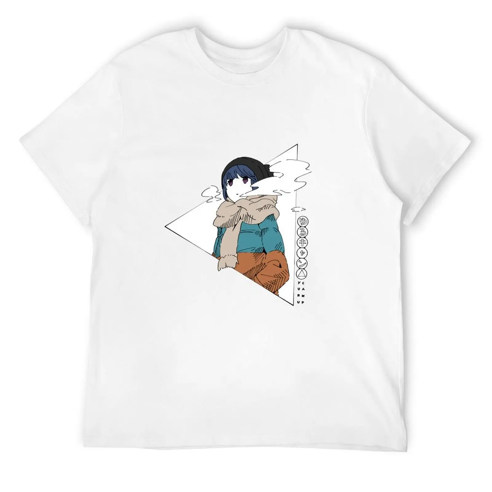 Laid-Back Camp Rin Shima T-shirt Vintage Washed Cottagecore Aesthetic Unisex Oversized Short Sleeve Summer Cotton Streetwear