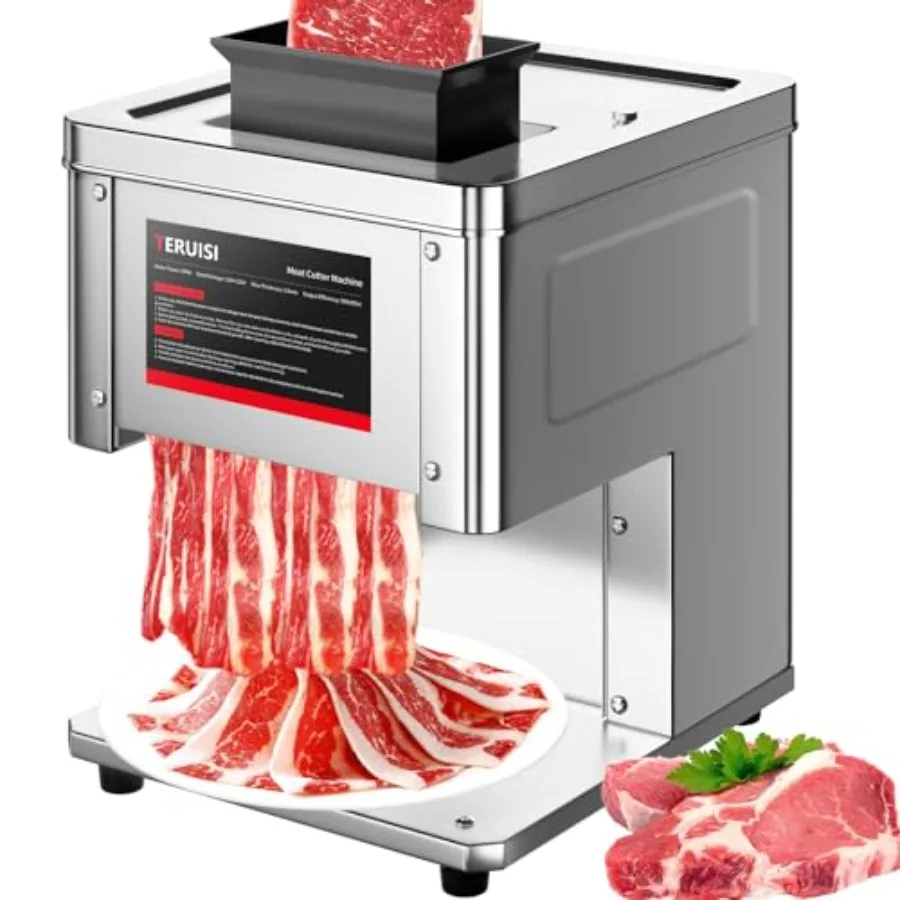 Meat Cutter Machine 950W Electric Slicer Cutting Machine with 450LBS/H Slicing Output 3.5mm Commercial Meat Slicer with Removab
