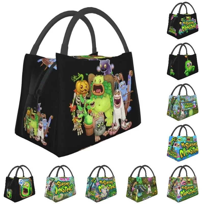 

My Singing Monsters Insulated Lunch Tote Bag for Women Kawaii Cartoon Anime Game Portable Thermal Cooler Food Box