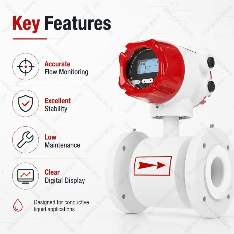 Flange Connection Electromagnetic Flowmeter DN300 DN500 DN1000 Large Pipe Magnetic Flow Meter for Municipal Water Supply