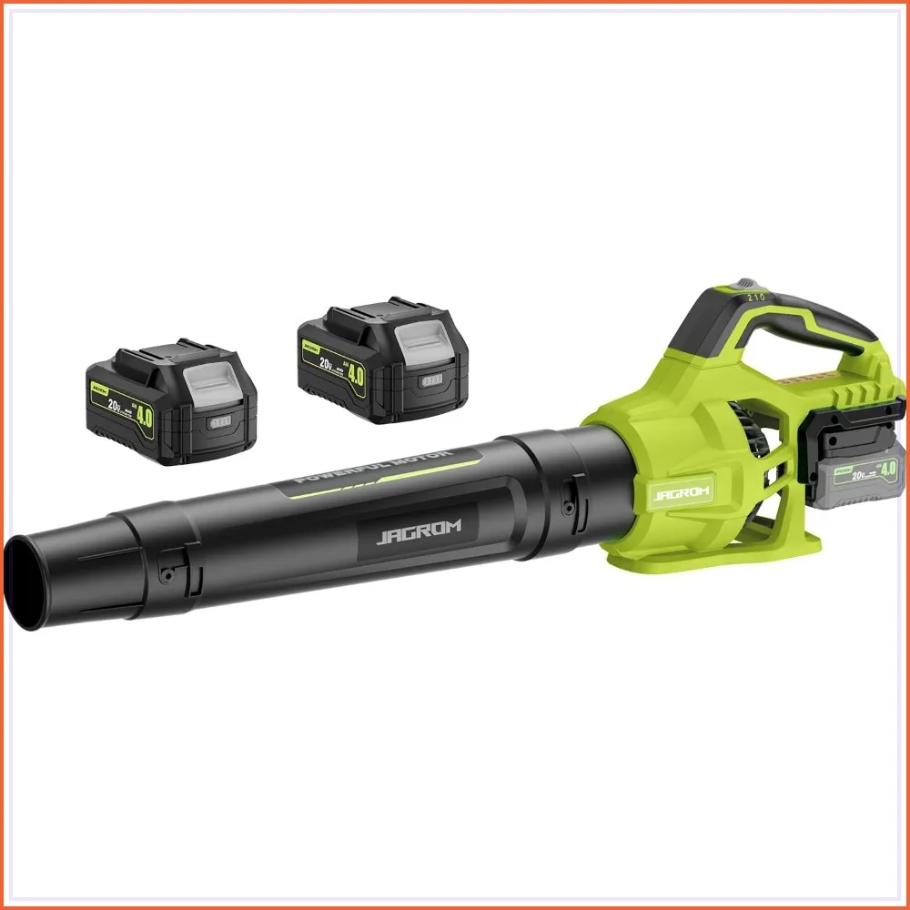 

Cordless Leaf Blower 680CFM 230MPH, 2 x 4.0Ah Batteries & Charger, 2 Speeds, Handheld Electric Blower for Lawn, Leaves, Snow, Patio, Yard