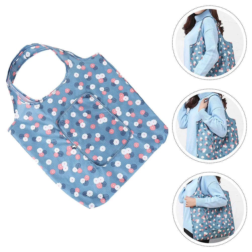 حقيبة تسوق مقاومة للماء قابلة للطي وقابلة لإعادة الاستخدام وحقيبة بقالة ذات سعة كبيرة وشديدة التحمل للتسوق اليومي والسفر والتخزين في الهواء الطلق