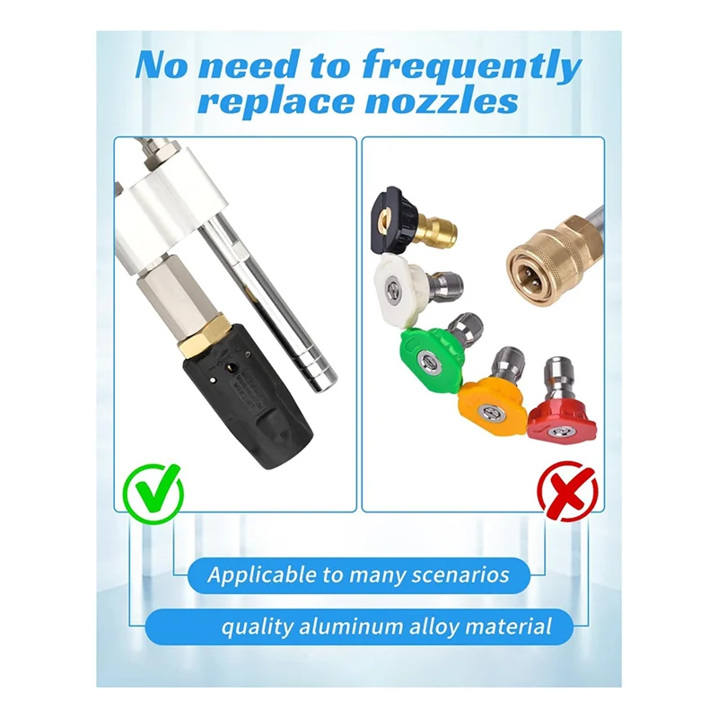 

MCGS-Pressure Washer Chemical Tip M5 Twist Nozzles 2-In-1 Long Range Chemical Nozzle Forpressure Washers Long Range Soap Nozzle