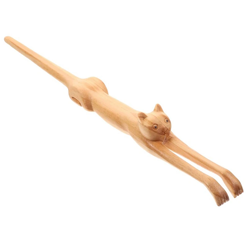 猫の形をした木製の背中のマッサージャー,木製の背中のマッサージャー,自然な背中のアーティファクト,スクレーパー