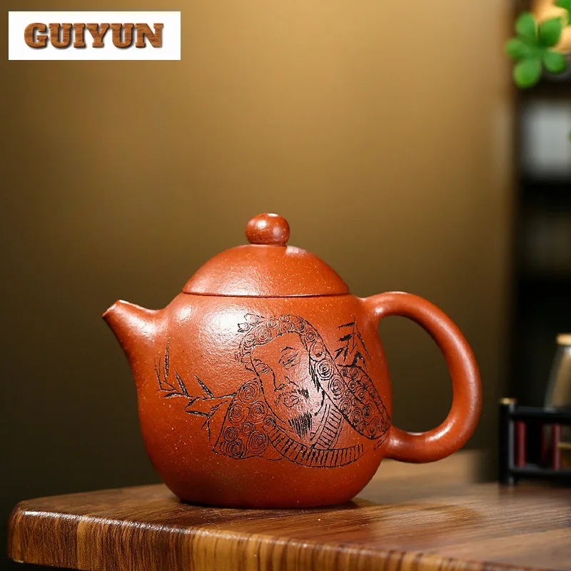 280ml Retro Yixing Purple Clay Teapots Handmade Dragon Egg Pot Raw Ore Downhill Mud Tea Maker Kettle With Filter Zisha Tea Set