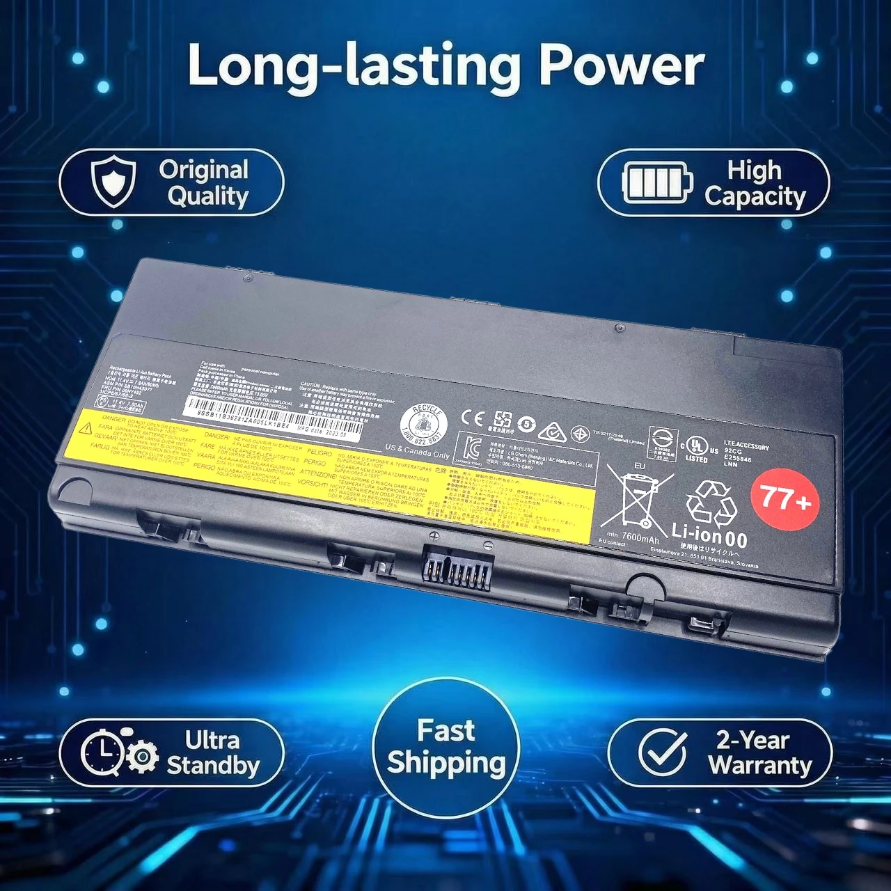 

Оригинальный аккумулятор для ноутбука 00NY492 для Lenovo ThinkPad P50 P51 P52 00NY493 0NY490 00NY491 SB10H45077 SB10H45075 77 77+ SB10H45078