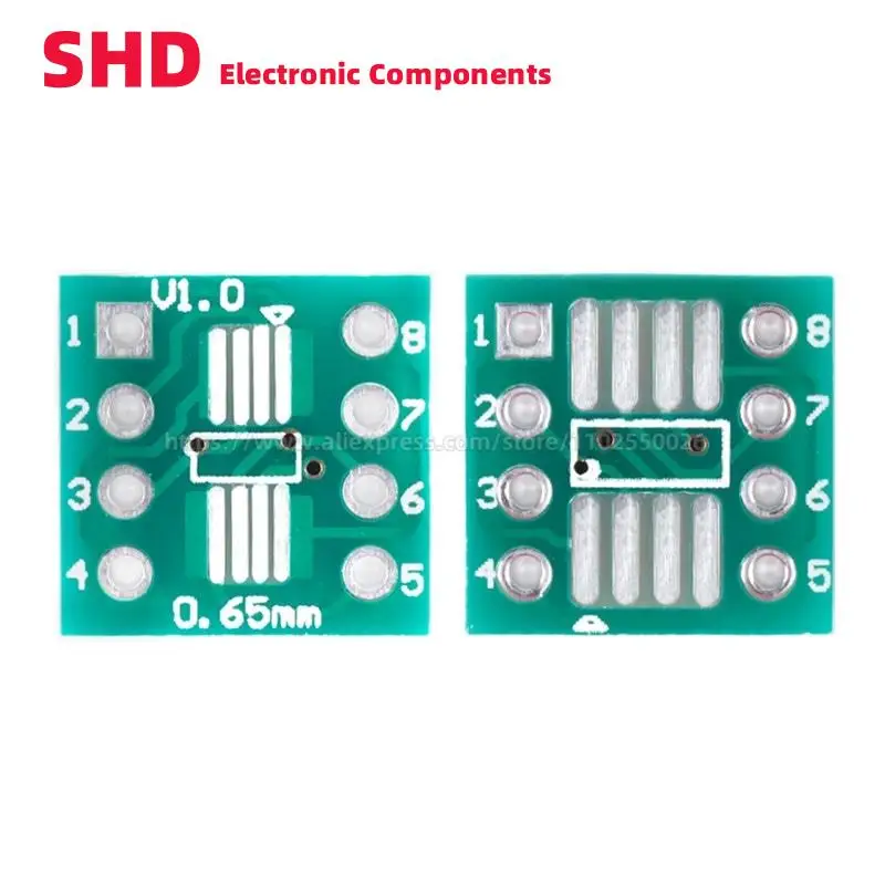 20PCS SOP8 SSOP8 TSSOP8 to DIP8 PCB SOP-8 SOP Transfer Board DIP Pin Board Pitch IC Adapter plate Conversion board 0.65/1.27mm