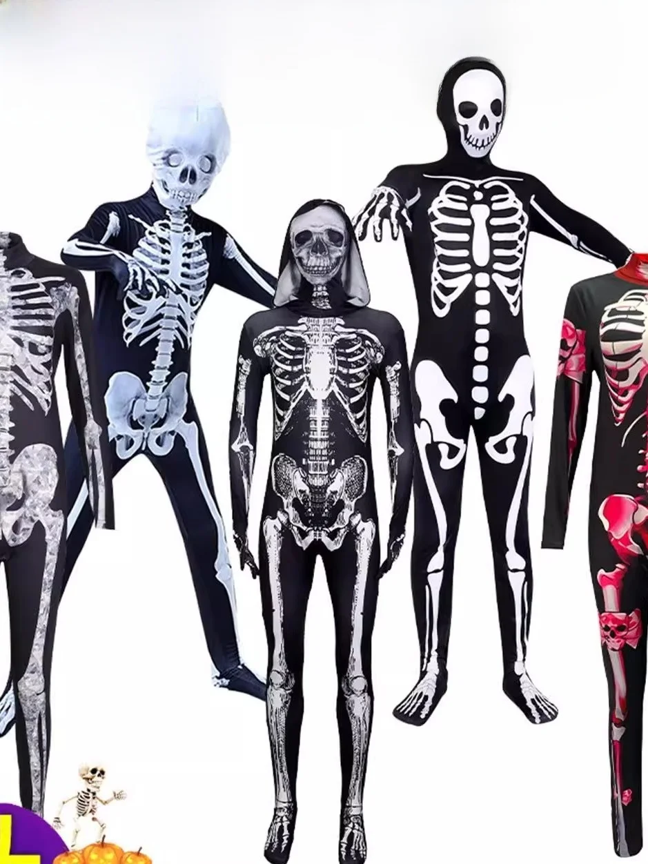 Disfraz de Esqueleto de Terror para loween, Mono de Fsma, Disfraz de Muerte para Cosplay, Traje Ajustado para Actuacio...