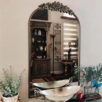 Baroque Brass Arched Mirror 1
