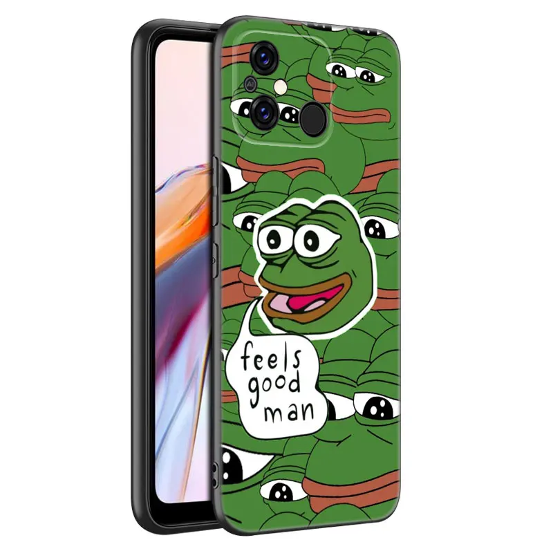 Sad Frog P-Pepe Black Phone Case For Xiaomi Redmi 11 Prime 11A 12C 13C A1 A2 + A3 12 4G 10 13R 5G 9A 10A 9C 10C 9i 12R Note 9T