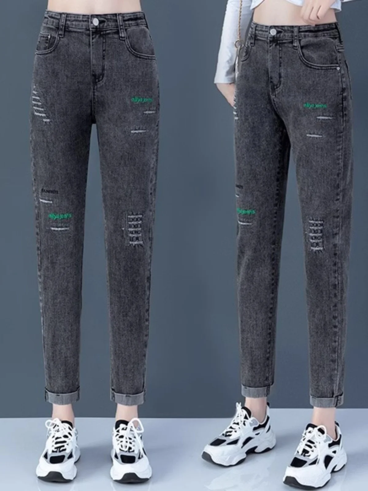 

Faionable Straight Leg High Waist Slimming Dad Jeans Women's Spring Autumn New Sle Versatile Harlan Pants Casual Denim