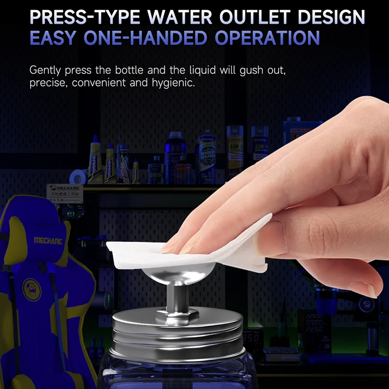MECHANIC GL-NXT 150ml Leak-Proof Alcohol Bottle Press Pump Glass Container Press Water Storage Glass Alcohol Bottle