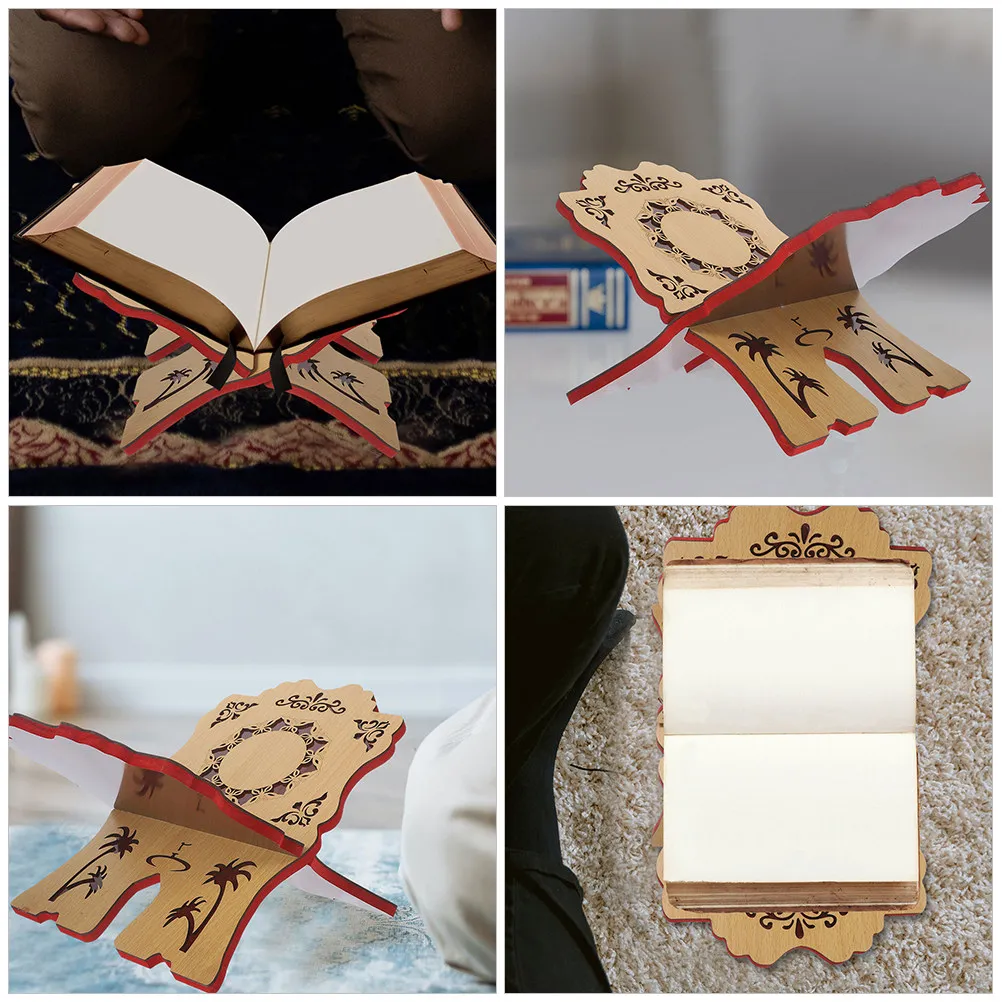 Detachable Wooden Book Stand for Bible Quran Confucian Classic Chanting Reading Holder Compact Elegant Desktop Temple School