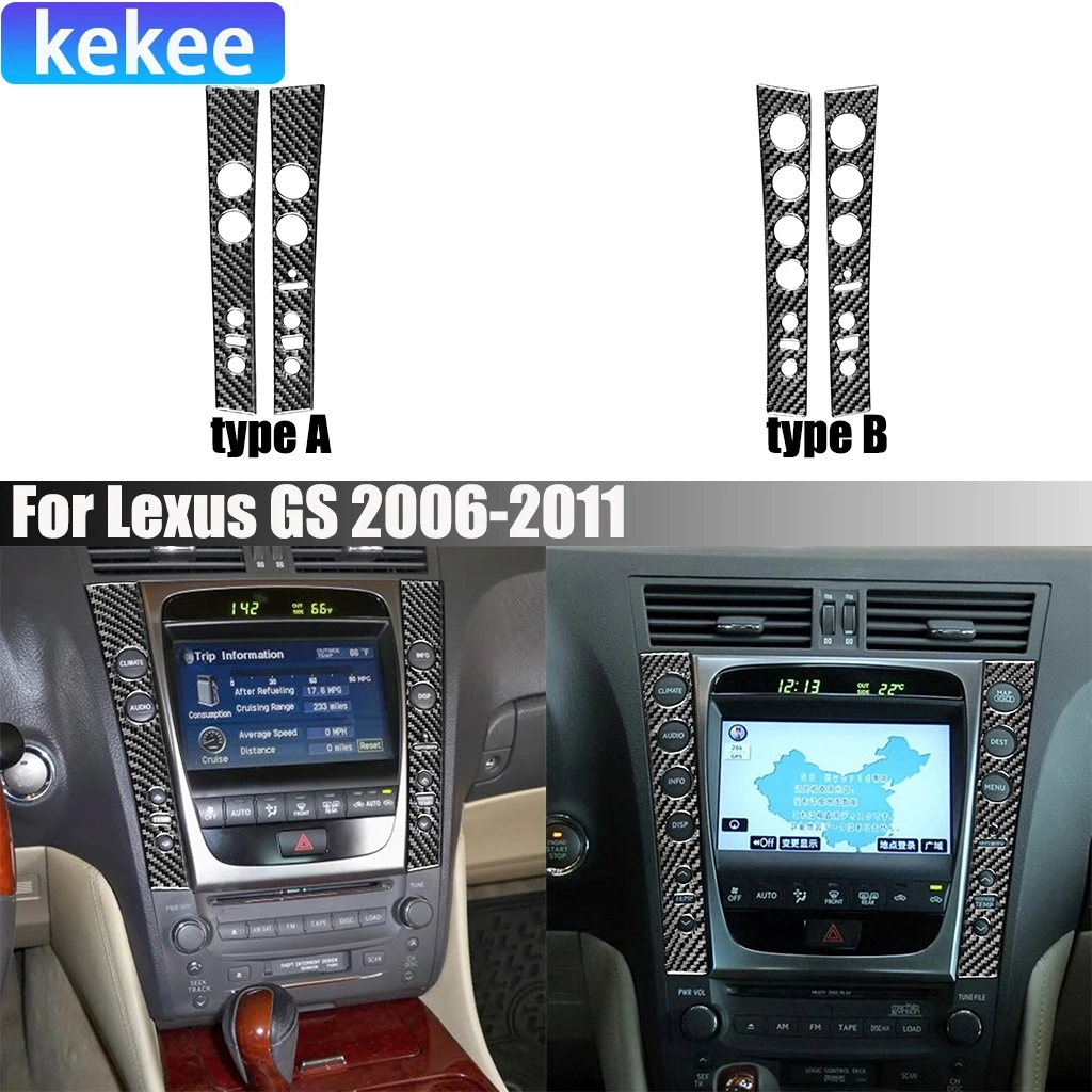 

Carbon Fiber Car Accessories Center Console Modified Interior Trim Soft Cover Sticker For Lexus GS 2006 2007 2008 2009-2011