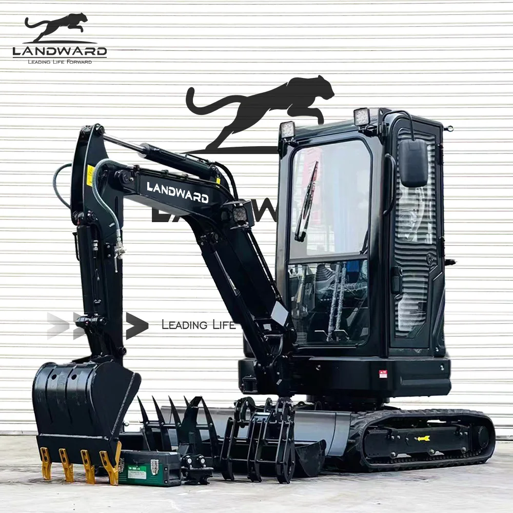 Escavatore senza coda per tutti i terreni EPA/Euro 5, piccolo bagger cingolato in gomma da 1,8 tonnellate, mini escavatore per uso agricolo da 2,5 tonnellate, personalizzato