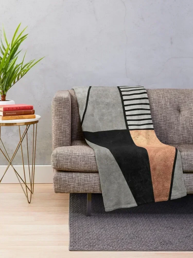 Concrete and Copper Triangles Throw Blanket Soft Big Softest Blankets