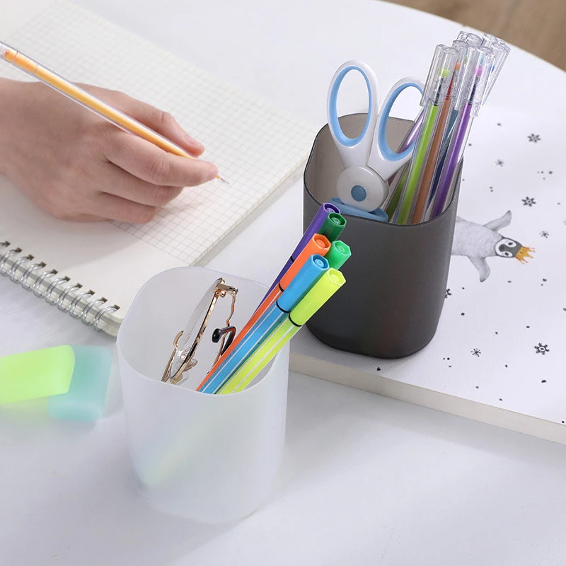 Creative Multifunctional 4 Grid Desktop Organizer Pen Holder Makeup Storage Box School Office Accessories Student Stationery 1PC