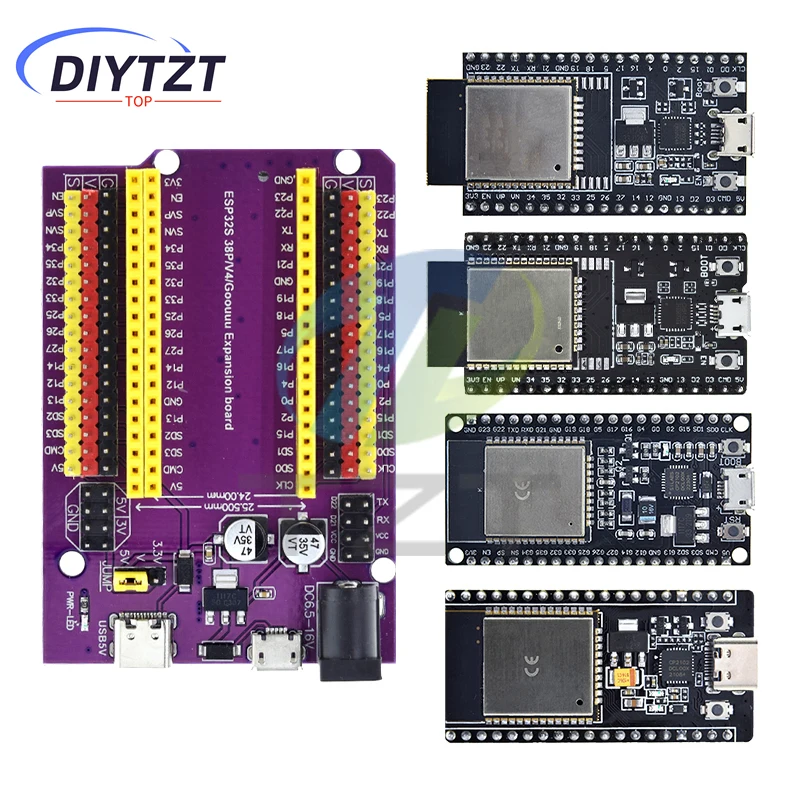 ESP32 Papan Pengembangan TYPE-C/MICRO USB CP2102 WiFi + Bluetooth Dual Core ESP32-DevKitC-32 ESP-WROOM-32 Papan Ekspansi 38PIN