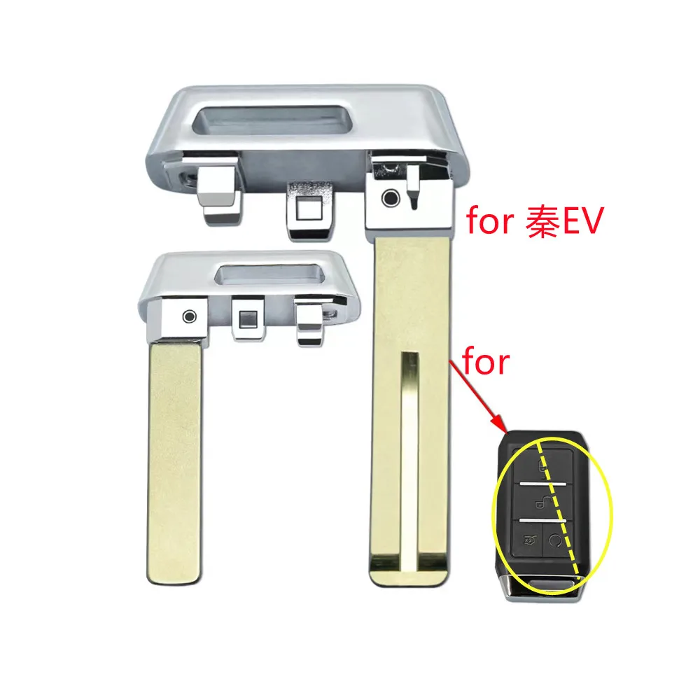 10pcs/lot Car Emergency Smart Insert Key  Blade Replacement for BYD Qin EV E2 S2 Yuan Pro New Energy Smart Card Remote Key