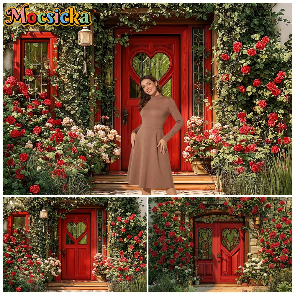 

Mocsicka Mother's Day Photography Background Garden Spring Flowers Wedding Decorations Woman Girl Portrait Photo Studio Backdrop