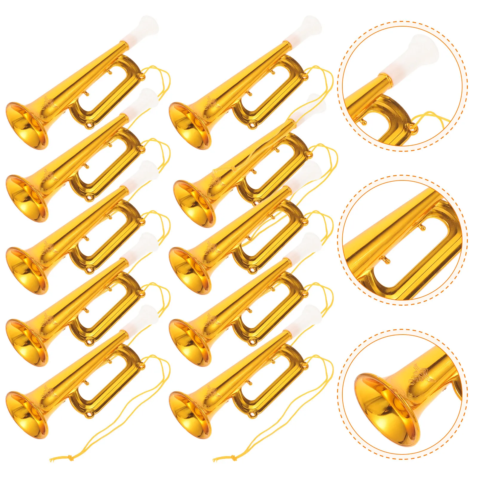 

10Pcs Cheering Trumpets Funny Musical Instruments Kids Playthings for Concerts Festivals School Celebrations Trumpet Model