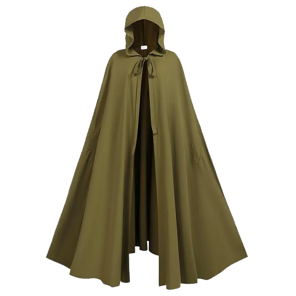 

Medieval Witch Cloak Cosplay Cape Costume Green Brown Red Black Cloak Clothes Adult Women Men Halloween Carnival Party Suits