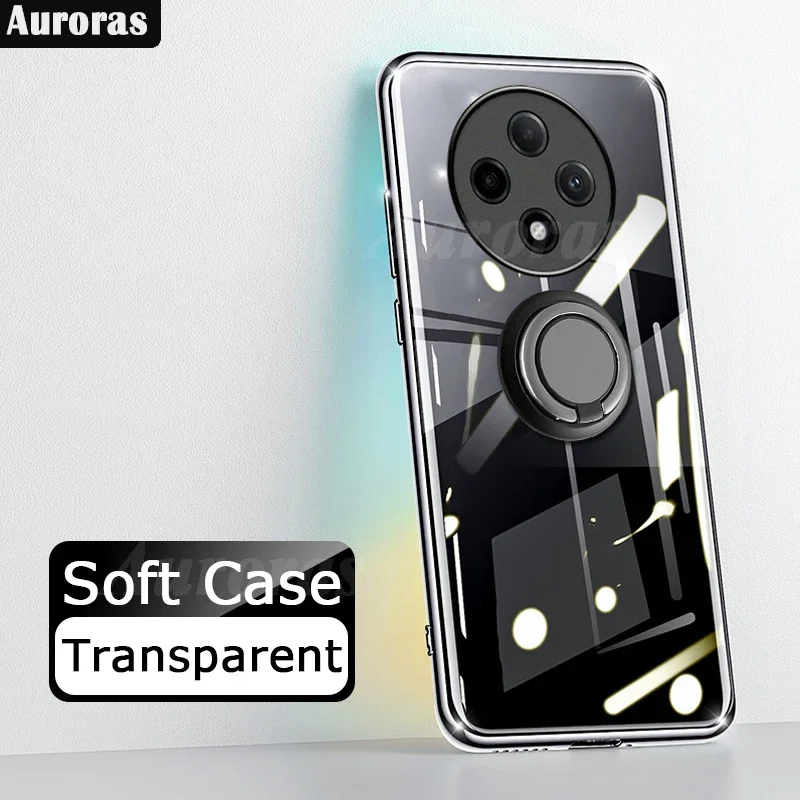 For OPPO Reno 12 Pro 5G Case Adsorbable Ring Clear Silicone Shockproof Soft Shell For OPPO Reno 12F 5G 12FS 4G/5G Back Cover