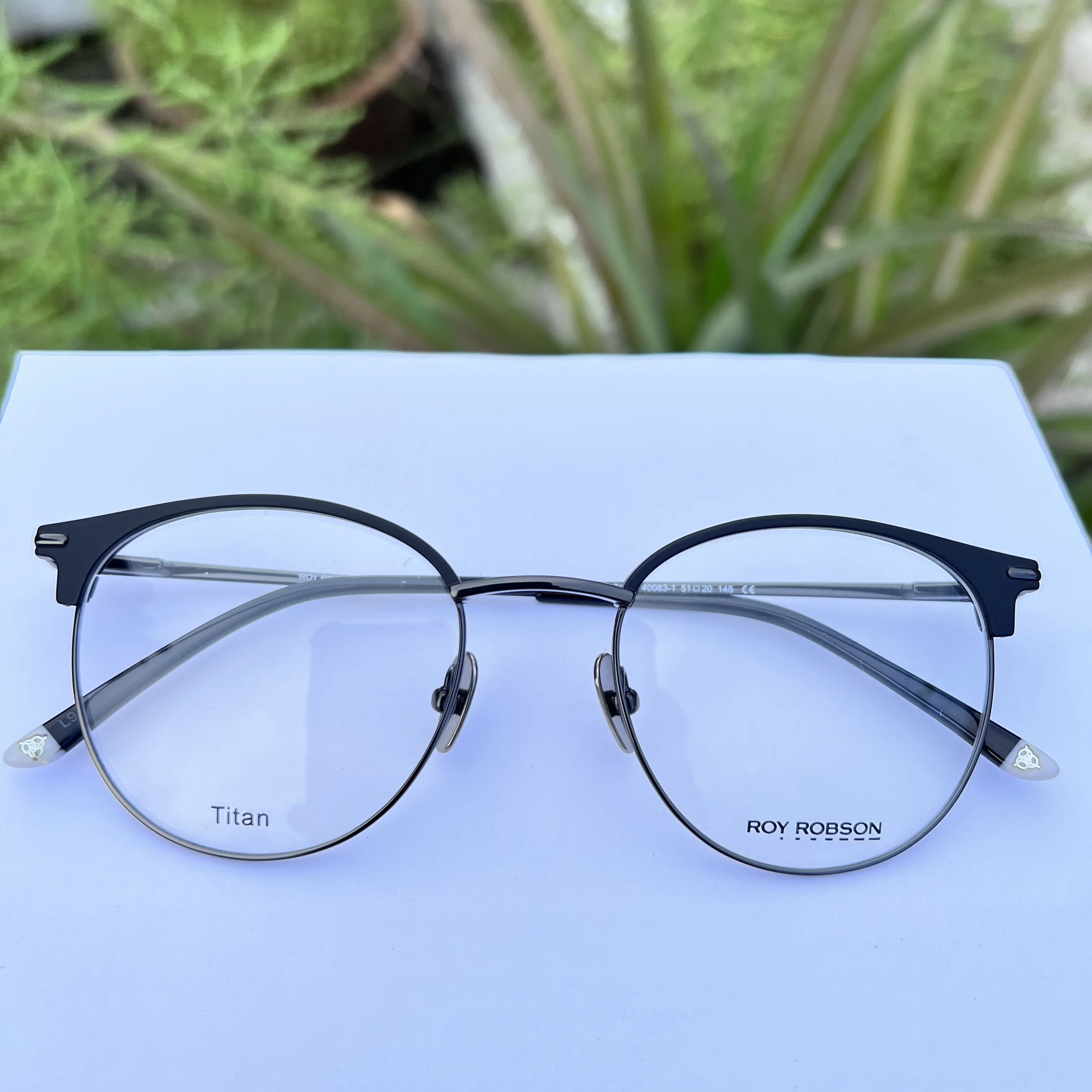 Ultra-Lightweight Black Titanium Eyeglass Frames from Popular German Fashion Brand with Spring Hinges