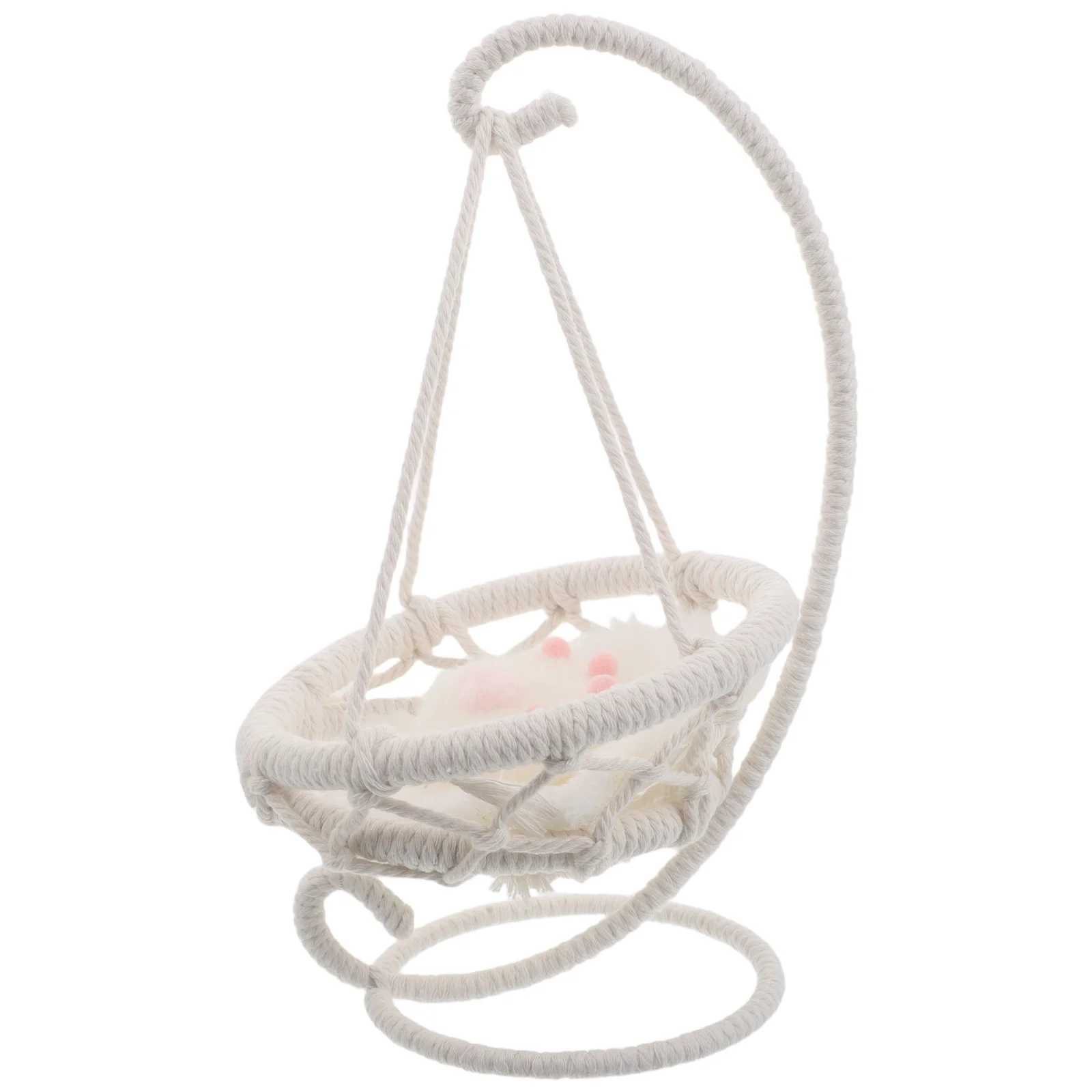 

Миниатюрное плетеное подвесное кресло с подушкой – уютные качели для декора кукольного домика, сада, веранды, загородного дома