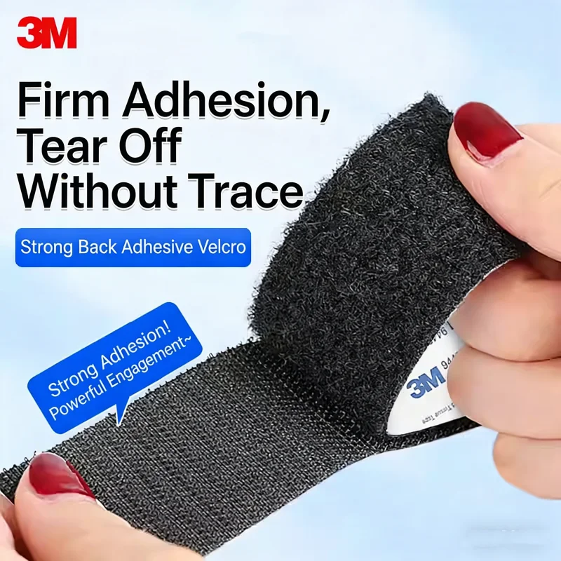 3M Hook and Loop Tape with Strong Adhesive Backing, High-Viscosity Traceless Self-Adhesive Double-Sided Tape for Car Floor Mats