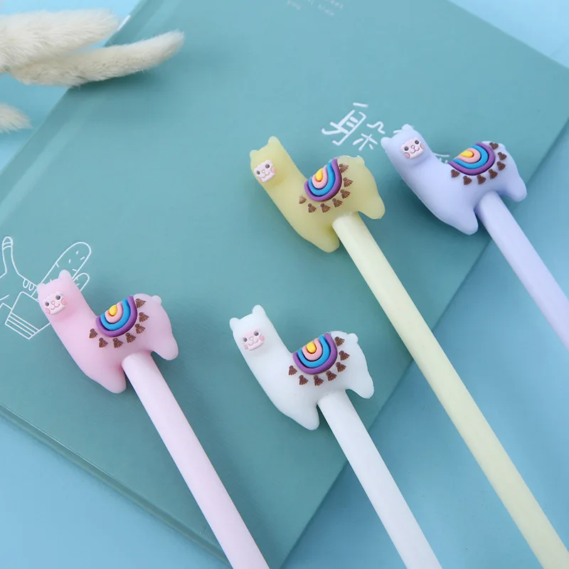 1Pc Cute Alpaca Gel Pen Writing Rollerball Pen 0.5mm Blue ink